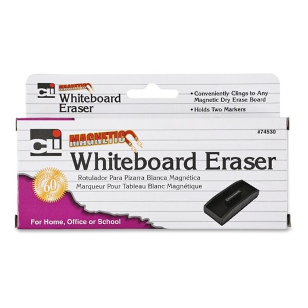 Magnetic Whiteboard Eraser, Storage For 2 Markers, PK12